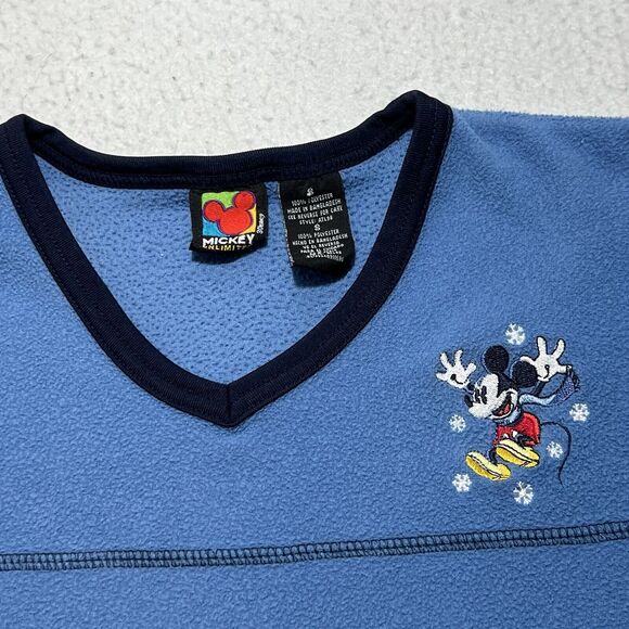 Vintage Disney Mickey Unlimited Women's Small V Neck Fleece Pullover Sweater - Picture 2 of 12
